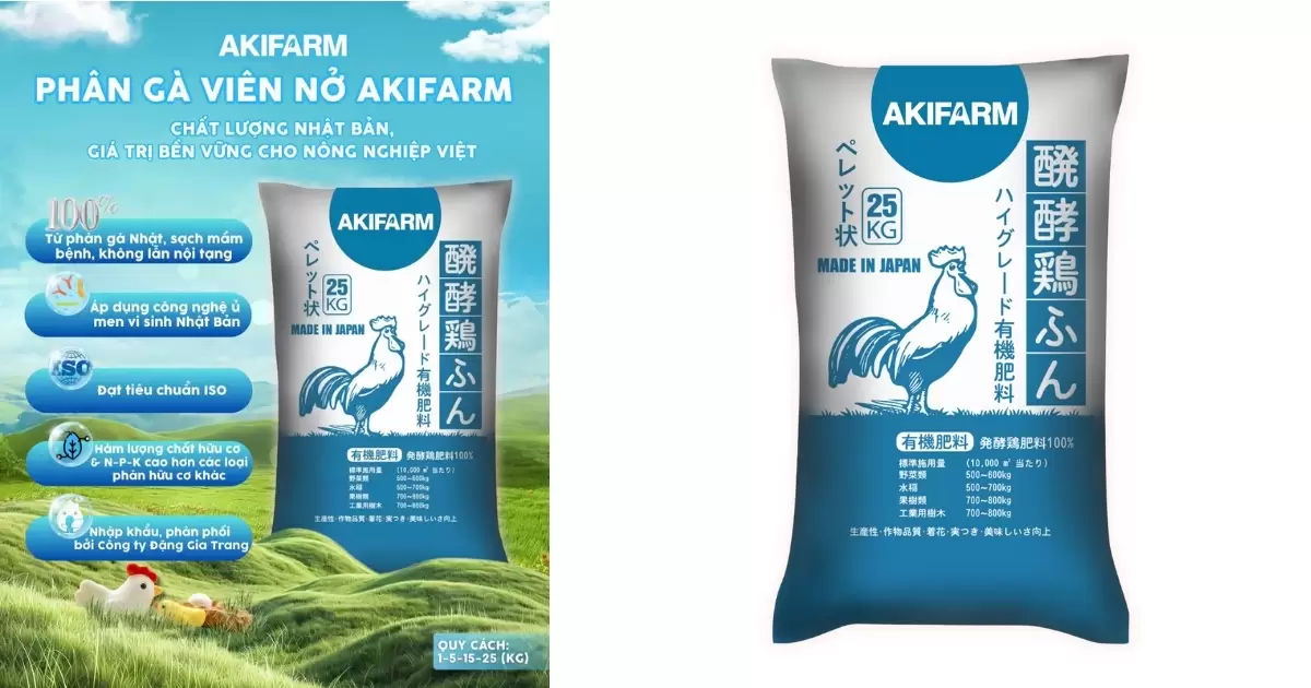 Phân gà AKIFARM cung cấp Phân gà hữu cơ Nhật Bản AKIFARM dạng viên nén