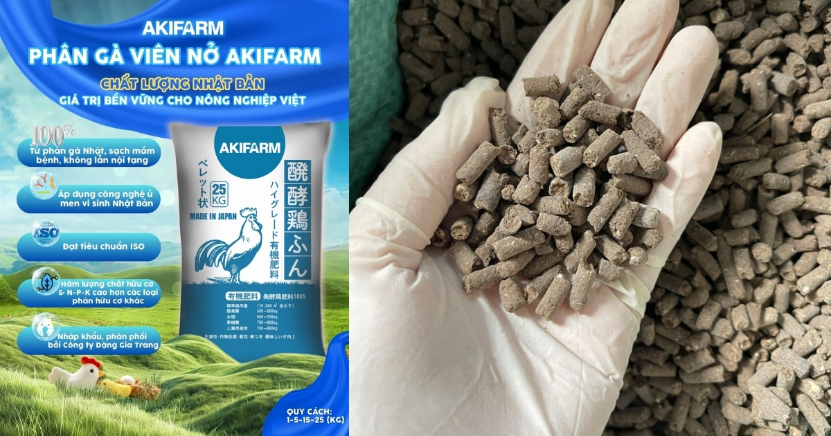 Phân gà viên Nhật AKI đạt chuẩn Organic JAS, sạch mầm bệnh
