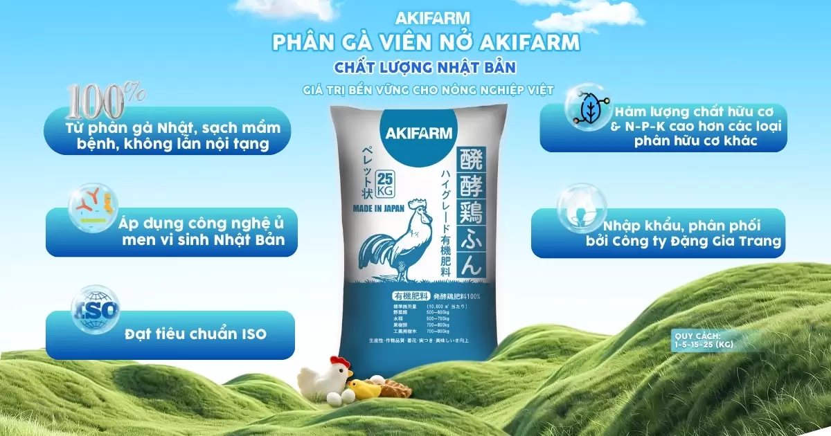 Phân gà AKIFARM hỗ trợ cây trồng ra hoa đều, đậu trái nhiều