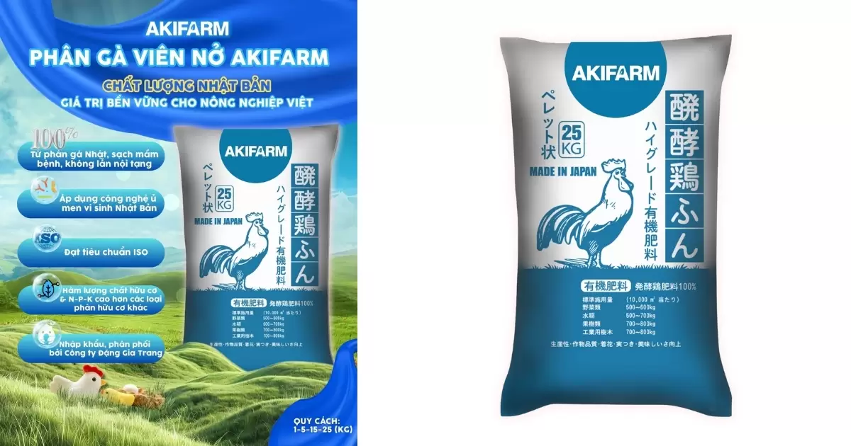 Phân gà AKIFARM được phân phối bởi Công ty TNHH SX TM DV Đặng Gia Trang